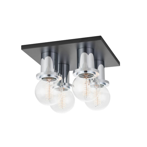 Mitzi - H526504-PC/SBK - Four Light Flush Mount - Brandi - Polished Chrome/Soft Black