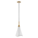 Nuvo Lighting - 60-7477 - One Light Pendant - Tango - Matte White / Burnished Brass