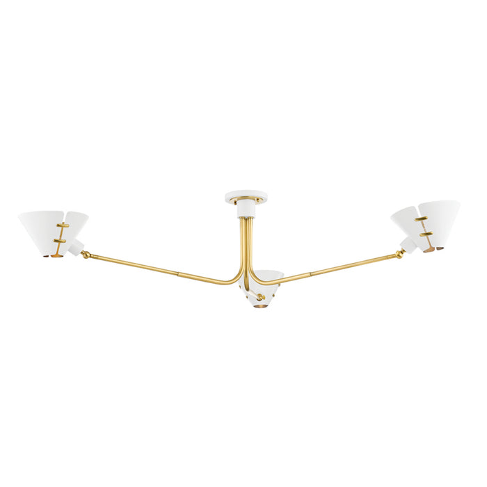 Hudson Valley - KBS1752803-AGB/SWH - Three Light Semi Flush Mount - Split - Aged Brass/Soft White