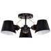 Nuvo Lighting - 60-7384 - Three Light Semi Flush Mount - Baxter - Black / Burnished Brass