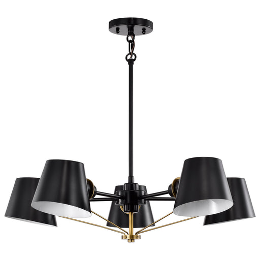 Nuvo Lighting - 60-7385 - Five Light Chandelier - Baxter - Black / Burnished Brass