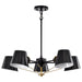 Nuvo Lighting - 60-7385 - Five Light Chandelier - Baxter - Black / Burnished Brass
