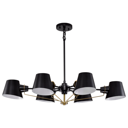 Nuvo Lighting - 60-7386 - Six Light Chandelier - Baxter - Black / Burnished Brass