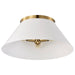 Nuvo Lighting - 60-7421 - Three Light Flush Mount - Dover - White / Vintage Brass