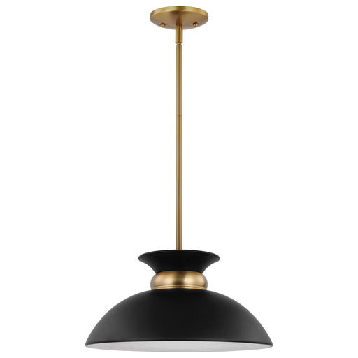 Nuvo Lighting - 60-7460 - One Light Pendant - Perkins - Matte Black / Burnished Brass