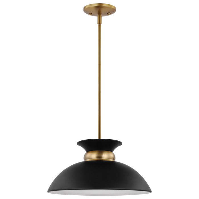 Nuvo Lighting - 60-7460 - One Light Pendant - Perkins - Matte Black / Burnished Brass