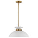 Nuvo Lighting - 60-7463 - One Light Pendant - Perkins - Matte White / Burnished Brass