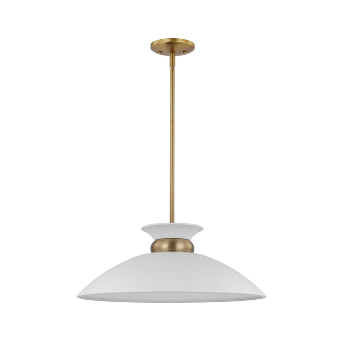 Nuvo Lighting - 60-7464 - One Light Pendant - Perkins - Matte White / Burnished Brass