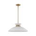 Nuvo Lighting - 60-7464 - One Light Pendant - Perkins - Matte White / Burnished Brass