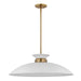 Nuvo Lighting - 60-7465 - One Light Pendant - Perkins - Matte White / Burnished Brass
