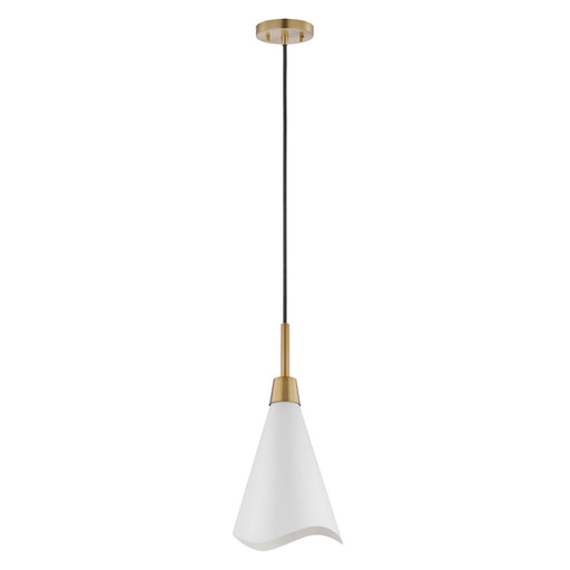 Nuvo Lighting - 60-7471 - One Light Pendant - Tango - Matte White / Burnished Brass