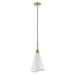 Nuvo Lighting - 60-7471 - One Light Pendant - Tango - Matte White / Burnished Brass