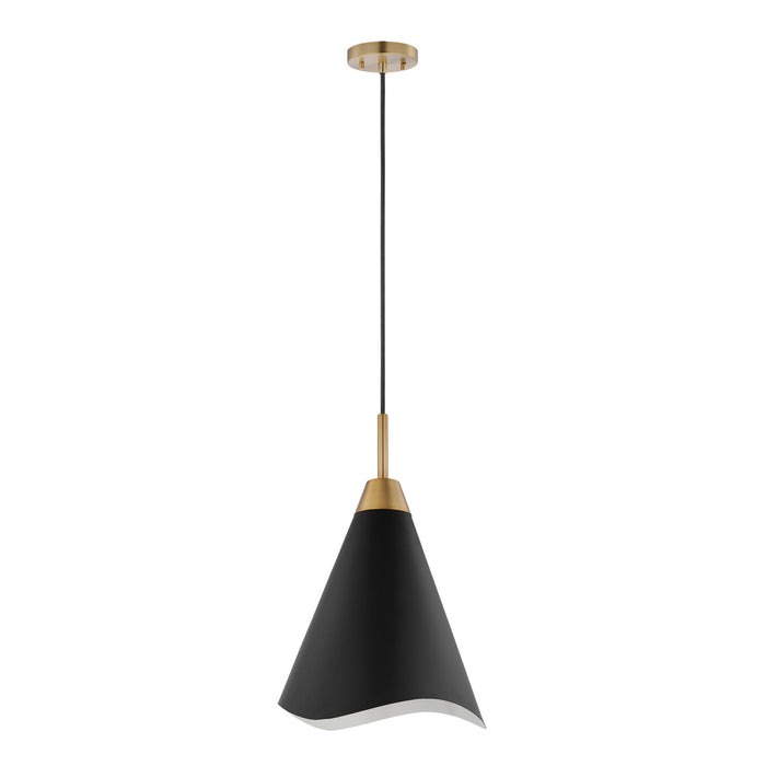 Nuvo Lighting - 60-7473 - One Light Pendant - Tango - Matte Black / Burnished Brass