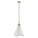 Nuvo Lighting - 60-7474 - One Light Pendant - Tango - Matte White / Burnished Brass