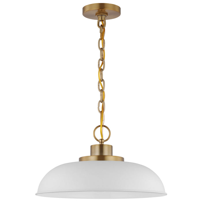 Nuvo Lighting - 60-7480 - One Light Pendant - Colony - Matte White / Burnished Brass