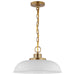 Nuvo Lighting - 60-7480 - One Light Pendant - Colony - Matte White / Burnished Brass