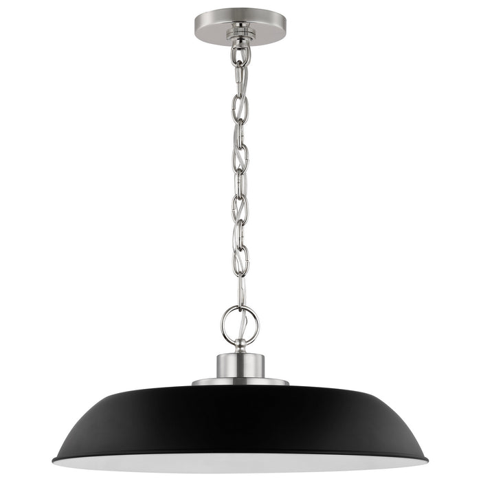 Nuvo Lighting - 60-7485 - One Light Pendant - Colony - Matte Black / Polished Nickel
