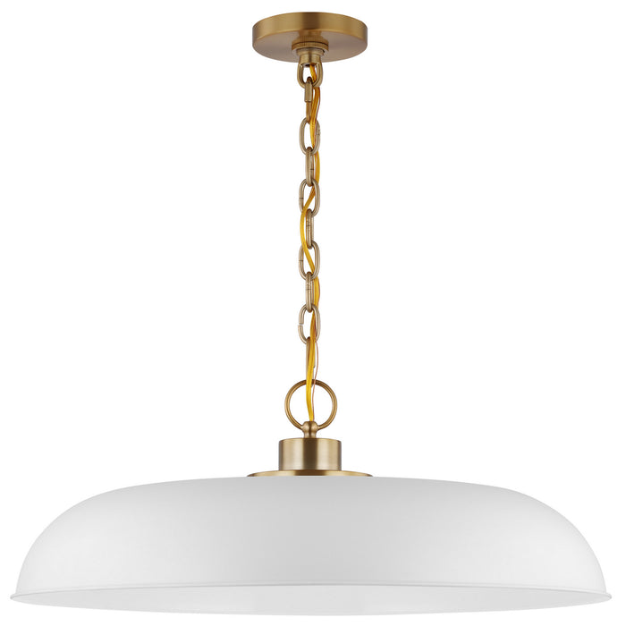 Nuvo Lighting - 60-7486 - One Light Pendant - Colony - Matte White / Burnished Brass