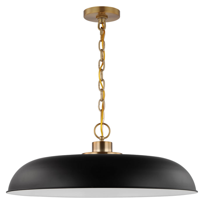 Nuvo Lighting - 60-7487 - One Light Pendant - Colony - Matte Black / Burnished Brass