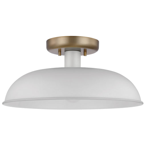 Nuvo Lighting - 60-7490 - One Light Flush Mount - Colony - Matte White / Burnished Brass