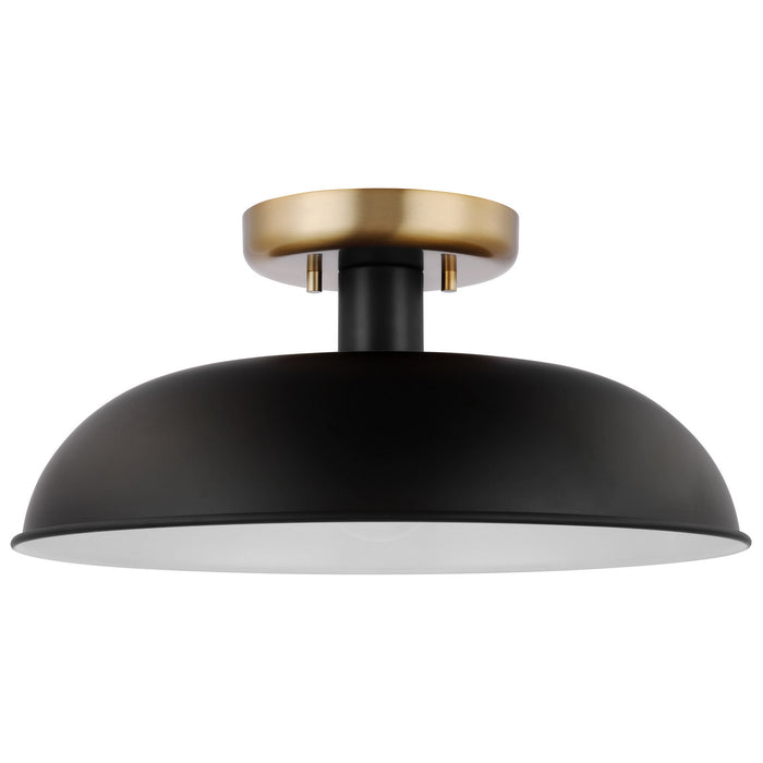 Nuvo Lighting - 60-7491 - One Light Flush Mount - Colony - Matte Black / Burnished Brass