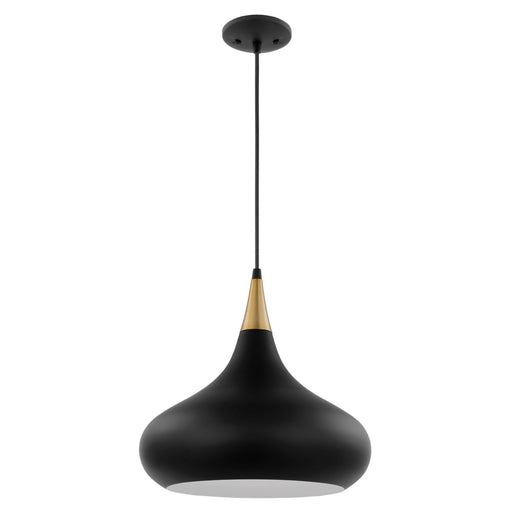 Nuvo Lighting - 60-7513 - One Light Pendant - Phoenix - Matte Black / Polished Nickel