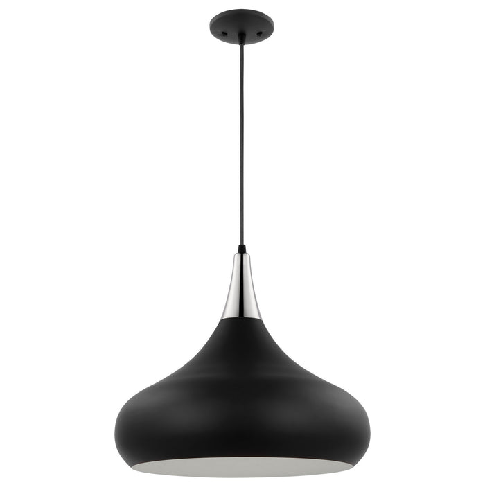 Nuvo Lighting - 60-7516 - One Light Pendant - Phoenix - Matte Black / Polished Nickel