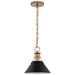 Nuvo Lighting - 60-7521 - One Light Pendant - Outpost - Matte Black / Burnished Brass
