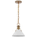 Nuvo Lighting - 60-7522 - One Light Pendant - Outpost - Matte White / Burnished Brass