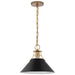 Nuvo Lighting - 60-7523 - One Light Pendant - Outpost - Matte Black / Burnished Brass