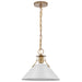 Nuvo Lighting - 60-7524 - One Light Pendant - Outpost - Matte White / Burnished Brass