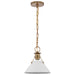 Nuvo Lighting - 60-7526 - One Light Pendant - Outpost - Matte White / Burnished Brass