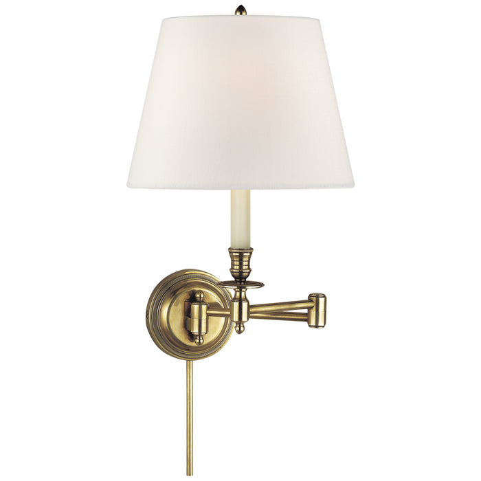 Visual Comfort Signature - S 2010HAB-L - One Light Swing Arm Wall Sconce - Candle Stick - Hand-Rubbed Antique Brass