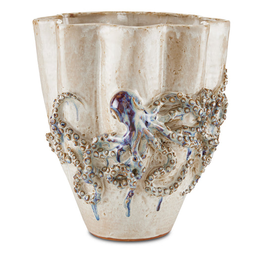 Currey and Company - 1200-0541 - Vase - Octopus - Cream/Reactive Blue