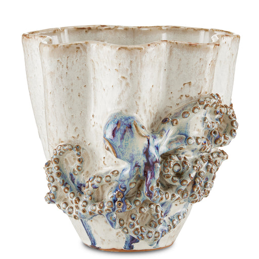 Currey and Company - 1200-0542 - Vase - Octopus - Cream/Reactive Blue