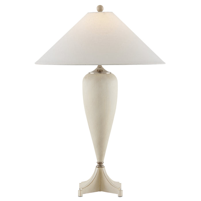 Currey and Company - 6000-0792 - One Light Table Lamp - Hastings - Whitewash/Polished Nickel