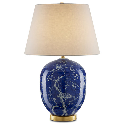 Currey and Company - 6000-0793 - One Light Table Lamp - Sakura - Blue/White/Gold Leaf
