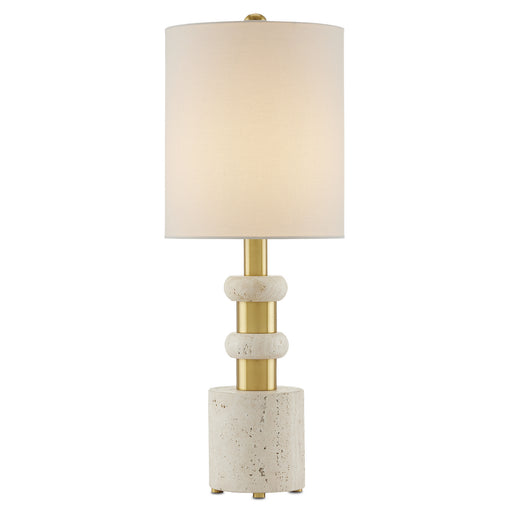 Currey and Company - 6000-0809 - One Light Table Lamp - Goletta - Beige/Antique Brass
