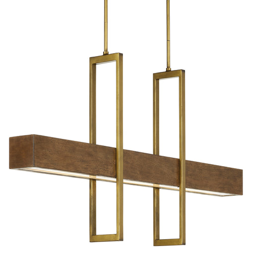 Currey and Company - 9000-0929 - LED Linear Chandelier - Tonbridge - Chestnut/Brass