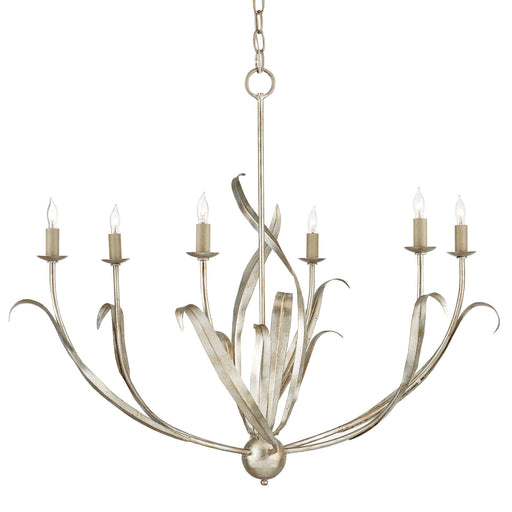 Currey and Company - 9000-0931 - Six Light Chandelier - Menefee - Silver Granello