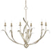 Currey and Company - 9000-0931 - Six Light Chandelier - Menefee - Silver Granello