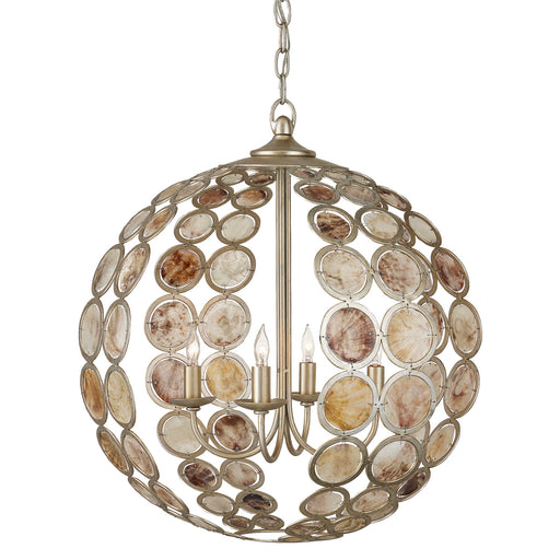 Currey and Company - 9000-0935 - Four Light Chandelier - Tartufo - Contemporary Silver Leaf/Natural