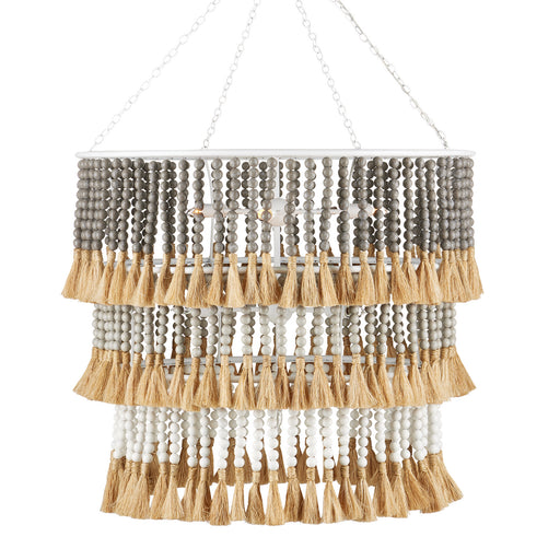 Currey and Company - 9000-0959 - Seven Light Chandelier - Jamie Beckwith - Sugar White/Taupe/Dove Gray/Natural