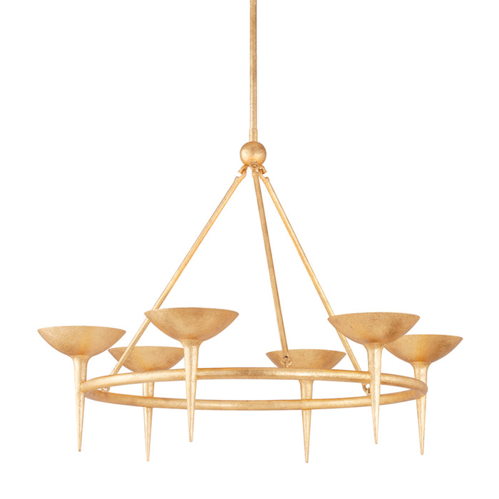 Troy Lighting - F2606-VGL - Six Light Chandelier - Cecilia - Vintage Gold Leaf