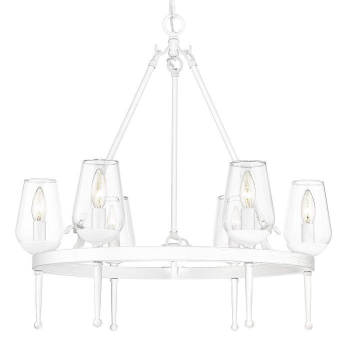 Golden - 1210-6 TWP - Six Light Chandelier - Regent - Textured White Plaster