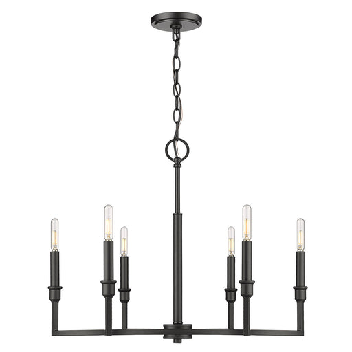 Golden - 8209-6 BLK - Six Light Chandelier - Ellyn BLK - Matte Black