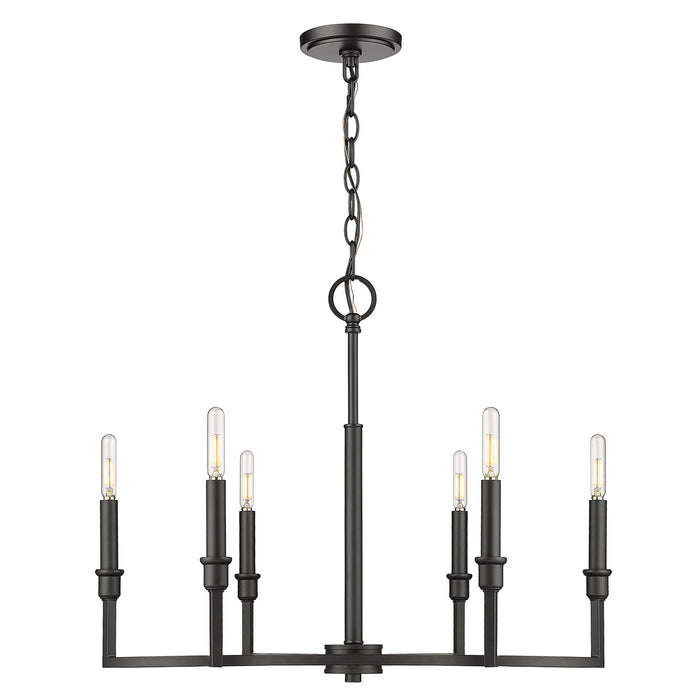 Golden - 8209-6 BLK - Six Light Chandelier - Ellyn BLK - Matte Black