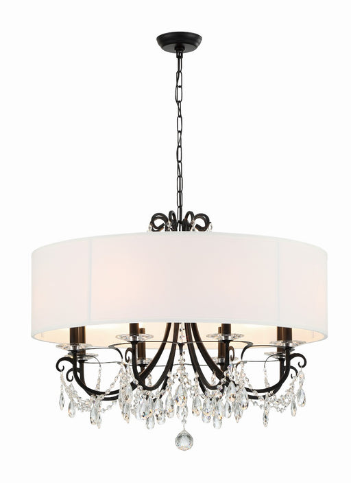 Crystorama - 6628-MK-CL-MWP - Eight Light Chandelier - Othello - Matte Black