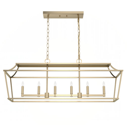 Hunter - 19078 - Six Light Linear Chandelier - Laurel Ridge - Alturas Gold