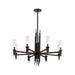 Alora - CH335836MBCR - Eight Light Chandelier - Torres - Clear Ribbed Glass/Matte Black